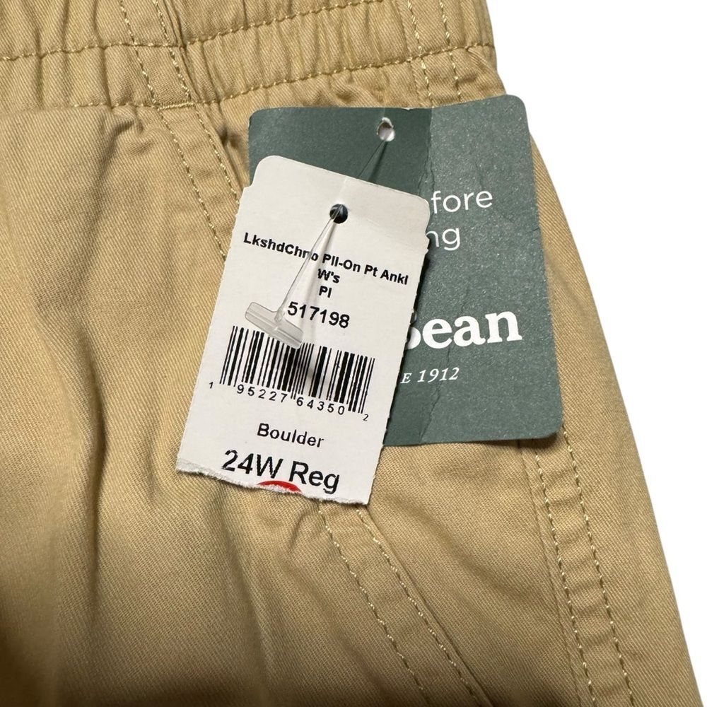 L.L. Bean Women's Lakewashed Chino Pants Mid-Rise Pull-On Ankle Plus Sz 24W NWT - Picture 4 of 9